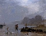 Constant Troyon Canvas Paintings - The Fisherman